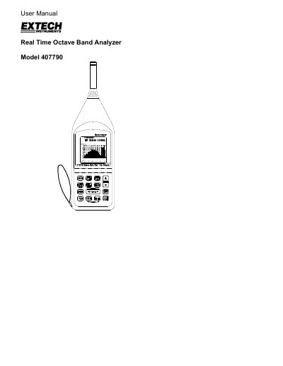 Extech Model 407790 Real Time Octave Band Analyzer User Manual - cover page