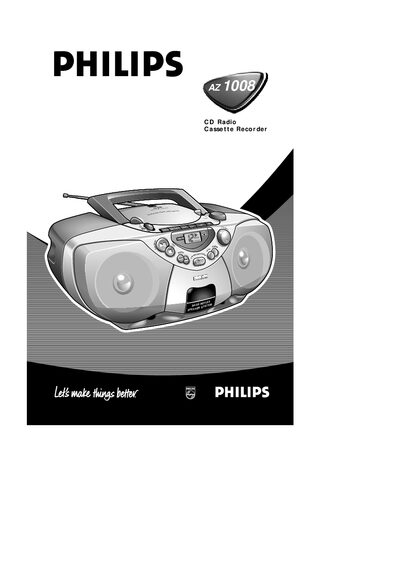 Philips AZ1008 CD Radio Cassette Recorder User Manual - cover page