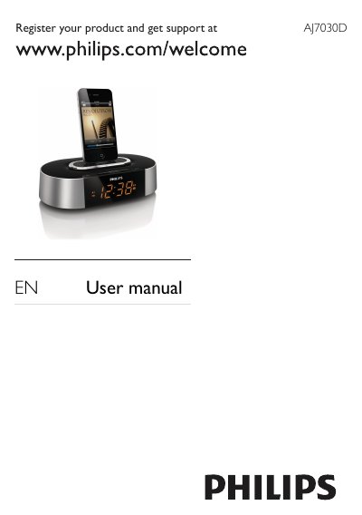 Philips AJ7030D Clock Radio User Manual