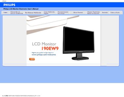 Philips 190EW9 LCD Monitor User Manual