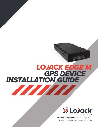 LoJack Edge M GPS Device Installation Guide - cover page