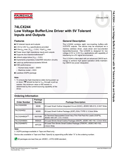 FAIRCHILD 74LC244 handbook