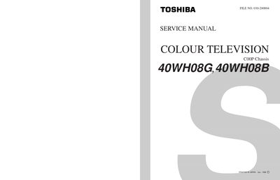Toshiba 40WH08G/40WH08B Colour Television Service Manual - cover page