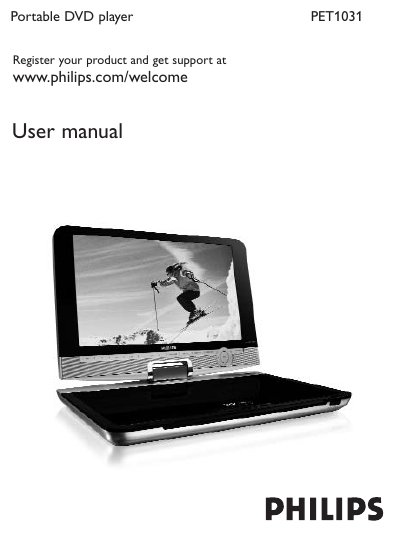 Philips PET1031 Portable DVD player User Manual - cover page