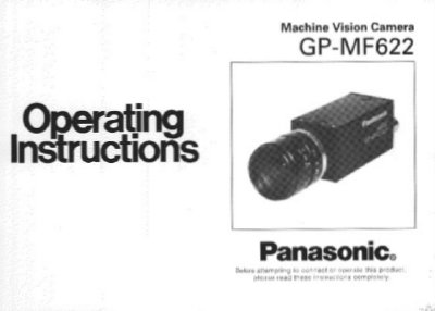 Panasonic GP-MF622 Machine Vision Camera User Manual - cover page