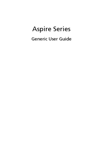 Acer Aspire Series Notebook PC User Guide - cover page