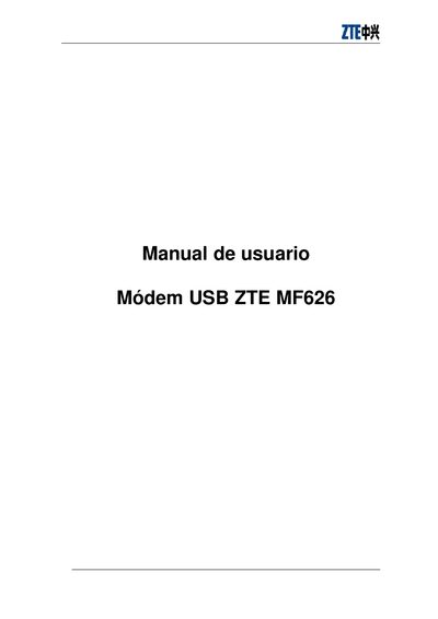 ZTE MF626 USB Modem User Manual
