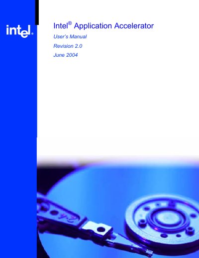 Intel Application Accelerator User Manual - cover page