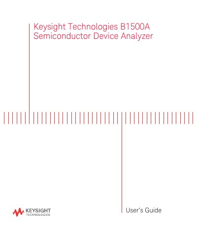 Keysight Technologies B1500A Semiconductor Device Analyzer User's Guide - cover page