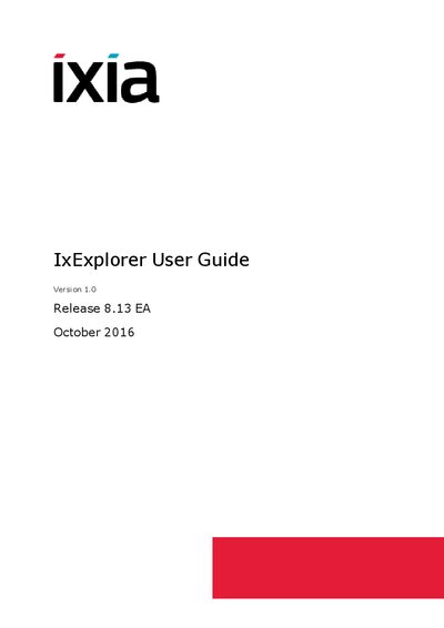 Ixia IxExplorer User Manual