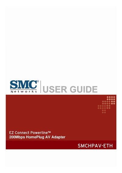 SMC SMCHPAV-ETH Powerline Adapter User Guide - cover page