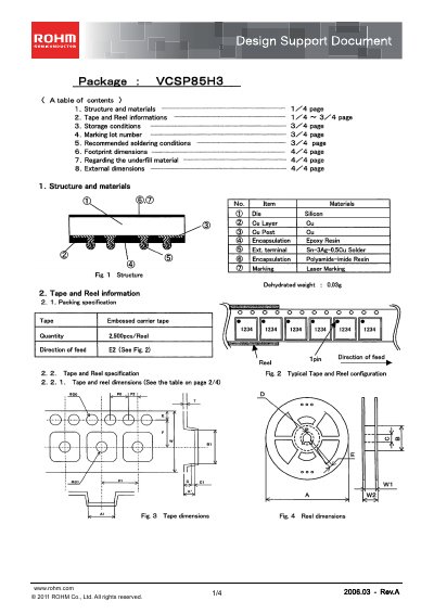 ROHM VCSP85H3 Design Support Document - cover page