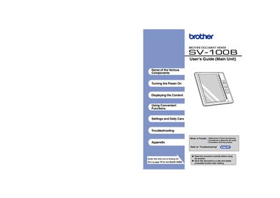Brother SV-100B Document Viewer User's Guide - cover page