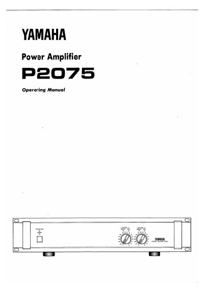 Yamaha P2075 Power Amplifier Operating Manual - cover page