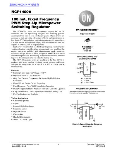ON Semiconductor NCP1400A Datasheet - cover page