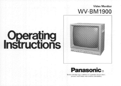 Panasonic WV-BM1900 Video Monitor User Manual - cover page