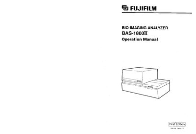 Fujifilm BAS-1800II Bio-Imaging Analyzer Operation Manual - cover page