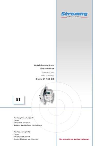 Stromag Series 51/51 DZ Geared Cam Limit Switches Catalogue - cover page
