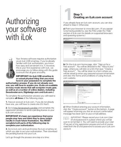 Antares iLok Software Authorization Guide - cover page