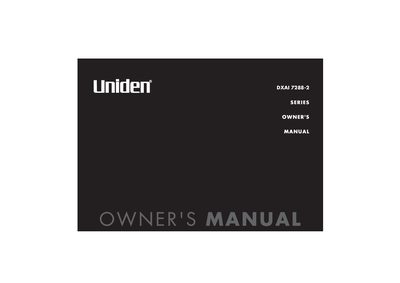 Uniden DXAI 7288-2 Dual Handset Cordless Telephone Owner's Manual - cover page