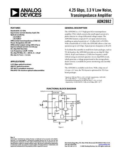 Analog Devices ADN2882 Datasheet - cover page