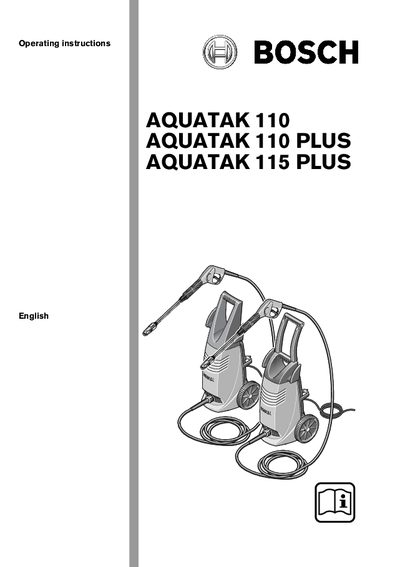 Bosch Aquatak 110/110 PLUS/115 PLUS Operating Instructions - cover page