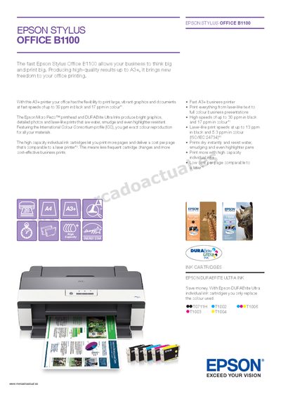 Epson Stylus Office B1100 User Guide - cover page