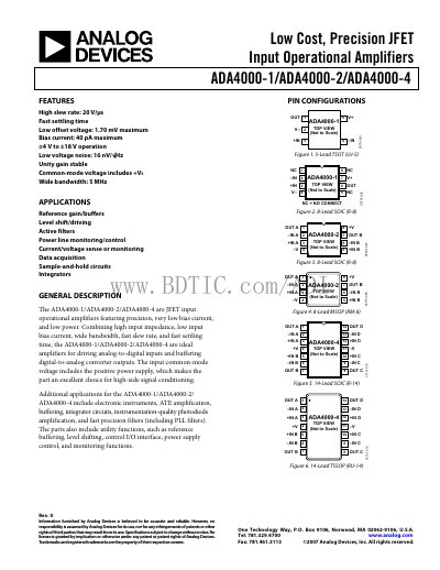 Analog Devices ADA4000-1/ADA4000-2/ADA4000-4 Handbook - cover page