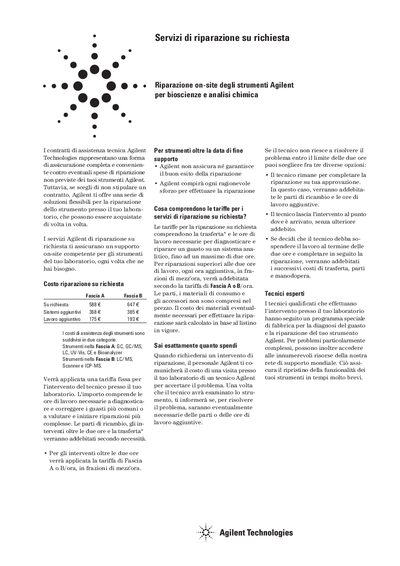 Agilent Italian version-On Demand Repair Services Update trail-5980-2796ITIT Manual - cover page