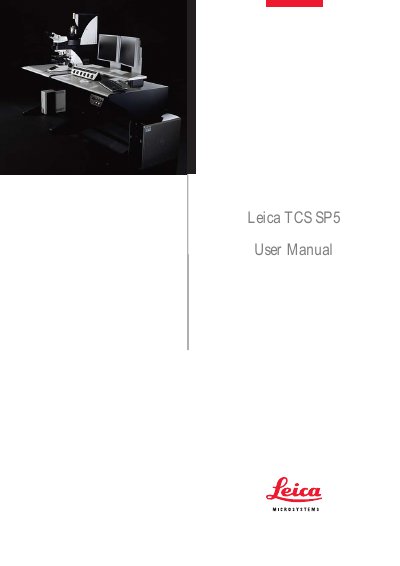 Leica TCS SP5 User Manual - cover page