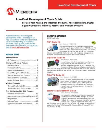 Microchip Low-Cost Development Tools Guide - cover page