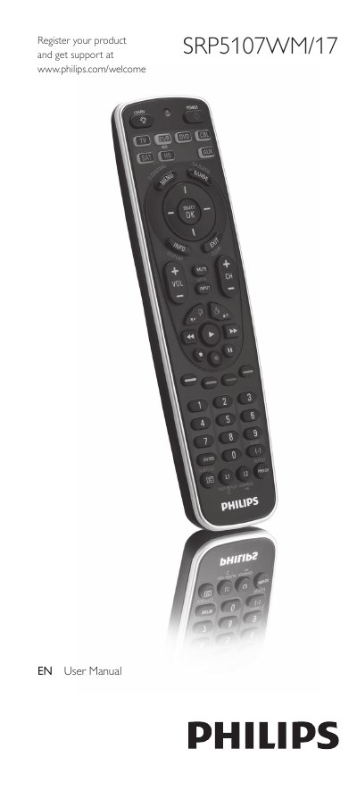 Philips SRP5107WM Universal Remote Control User Manual - cover page
