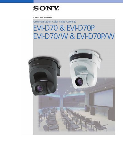 sony Communication Color Video Cameras EVI-D70 EVI-D70P EVI-D70/W EVI-D70P/W Manual - cover page
