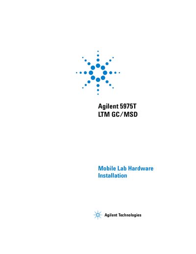 Agilent 5975T LTM GC/MSD Mobile Lab Hardware Installation Guide - cover page