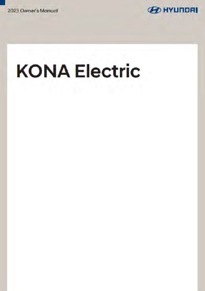 Hyundai Electric Vehicle Owner's Manual - cover page
