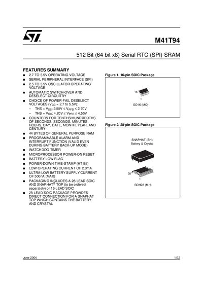 STMicroelectronics M41T94 User Manual
