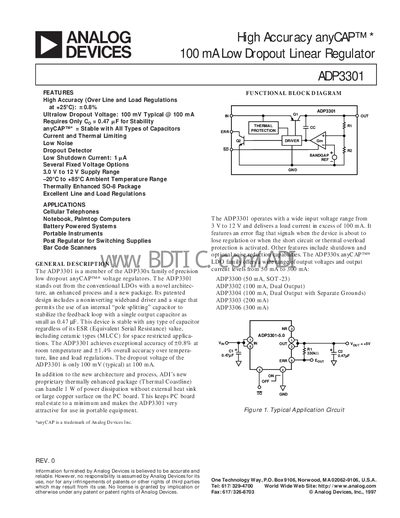Analog Devices ADP3301 Datasheet - cover page