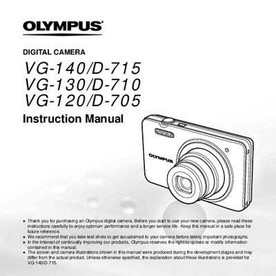 Olympus VG-140/D-715, VG-130/D-710, VG-120/D-705 Digital Camera User Manual - cover page