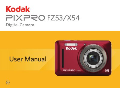 KODAK PIXPRO Digital Camera User Manual - cover page