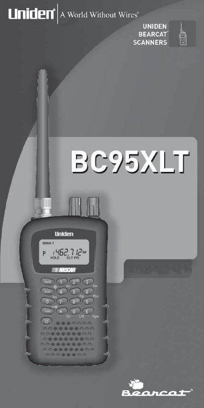 Uniden BC95XLT Handheld Scanner Operating Guide - cover page