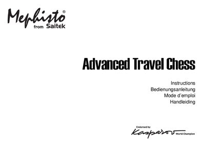 Saitek Advanced Travel Chess User Manual - cover page