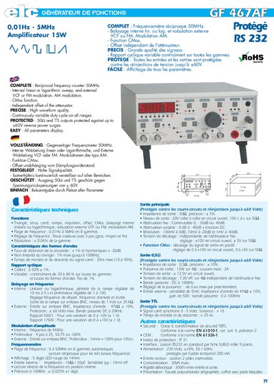 ELC Protégé RS 232 15W Amplifier Product Leaflet - cover page