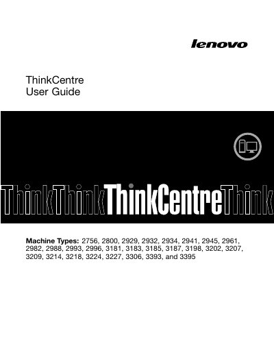 Lenovo ThinkCentre Machine Types User Guide - cover page