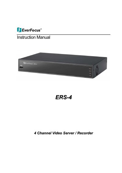 EverFocus ERS-4 4-Channel Video Server User Manual - cover page
