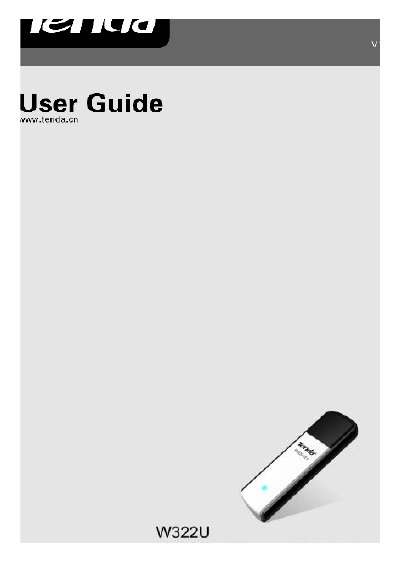 Tenda W322U 300Mbps Wireless USB Adapter User Guide - cover page