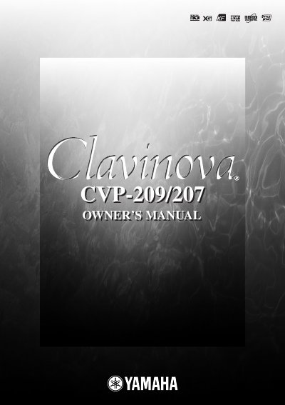Yamaha CVP-209/CVP-207 Keyboard User Manual - cover page