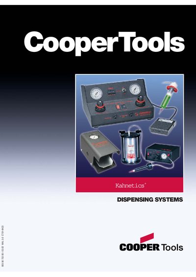 Cooper Dispensing Systems Product Leaflet - cover page