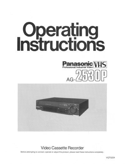 Panasonic AG-2530 Manual - cover page