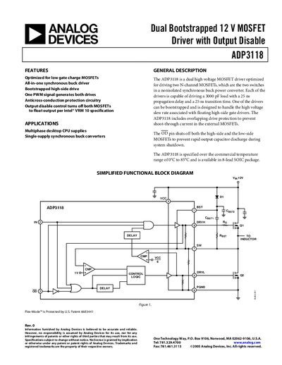 Analog Devices ADP3118 Dual MOSFET Driver Handbook - cover page