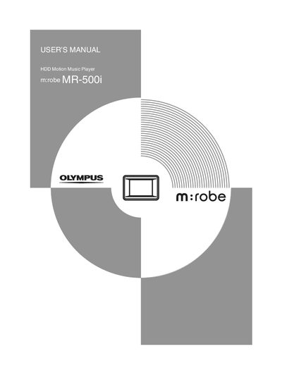 OLYMPUS m:robe MR-500i HDD Motion Music Player User Manual - cover page